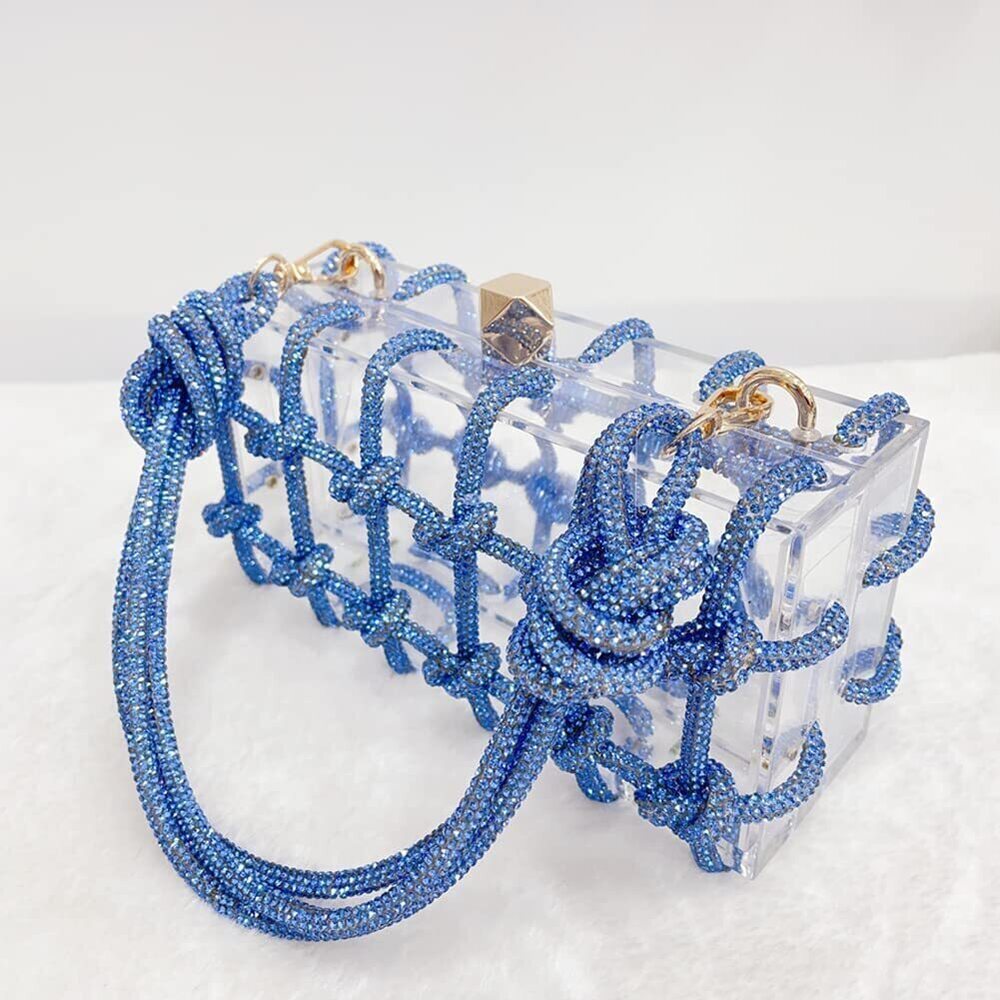 2988 Clear Acrylic Bag Rhinestone Acrylic Clutch Crystal Evening Purses View 4